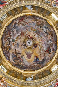 Paradise Praising Jesus and the Pendentives with Prophets, Evangelists and Doctors of the Church by Il  Baciccio