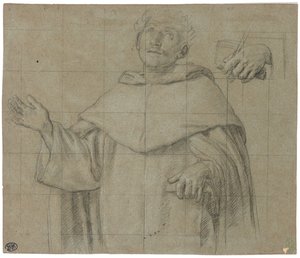 A Dominican Saint, Perhaps Saint Peter Martyr, Half-Length, Holding a Book by Il Sassoferrato