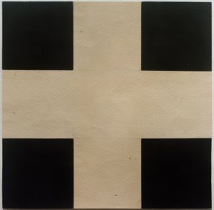 White Cross on Black Background by Ilja Grigorewitsch Tschaschnik