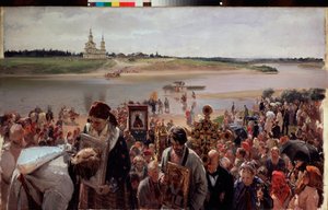 Easter Procession by Illarion Mikhailovich Pryanishnikov