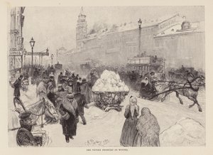 The Nevsky Prospekt in winter by Ilya Efimovich (after) Repin
