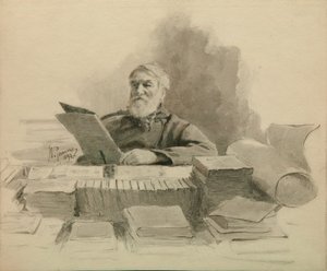 Portrait of the author Dmitry Grigorovich 1822-1899, 1894 by Ilya Efimovich Repin