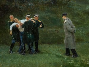 The Duel (detail) by Ilya Efimovich Repin