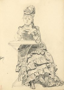 Woman Seated at a Cafe Table by Ilya Efimovich Repin