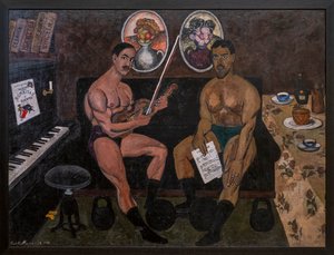 Self-Portrait and Portrait of Pyotr Konchalovsky by Ilya Ivanovich Mashkov