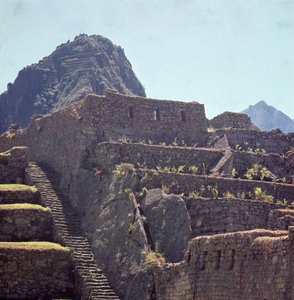 Ruins of Terrace Buildings of the Citadel at Machu Picchu by Incan