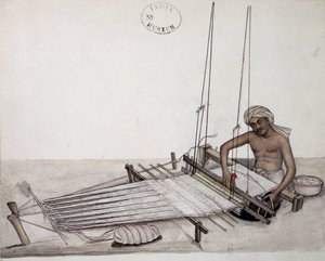 Weaver at a loom, Bombay, c.1873 by Indian School