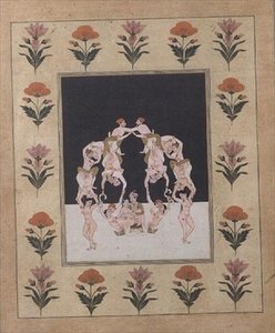 A Pair of Lovers Seated on a Swing Composed of Other Entwined Lovers