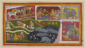 The horses, elephants and soldiers also enjoy Bharadvaja