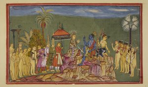 Rama asks Sugriva, who had previously described the four quarters of the world, how he came to know them so well by Indian School