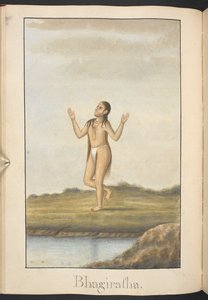 Bhagiratha, an Ancestor of Rama, Doing Penance by Indian School