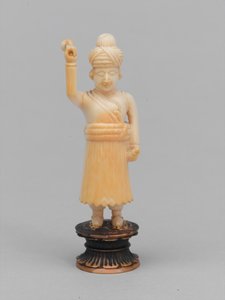 Black pawn, chess piece, India, 1820 by Indian School
