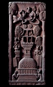 Buddhism: Mahaparinirvana, final nirvana, which occurs upon the death of the body of Buddha (detail) by Indian School