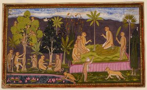 Dadhimukha informs Sugriva of the incident in Madhuvana and relays his request to see Hanuman and Angada by Indian School
