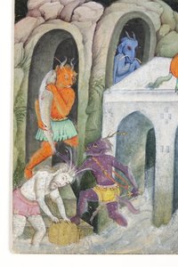 Demons in a Wild Landscape (detail) by Indian School