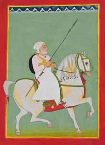 Equestrian Portrait of Durgadas Rathore by Indian School