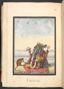 Ganesha, the elephant god, son of Shiva and Parvati by Indian School