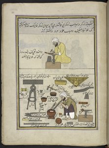 Goldsmiths Making Jewellery, 86 Drawings Bound into a Volume Depicting Trades and Occupations in Kashmir by Indian School