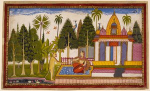Hanuman reveals himself to Sita, offering to rescue her, but she insists only Rama can do so, giving him a jewel for Rama