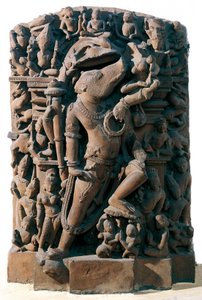 Indian Art: the Hindu divinity Vishnu in the form of a boar. From Khajuraho, India. Chandela period