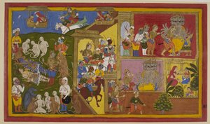 Indrajit injures Rama and Lakshmana; monkeys despair, but Vibhishana consoles them by Indian School