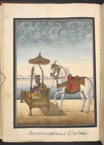 Kalki, tenth incarnation of Vishnu by Indian School