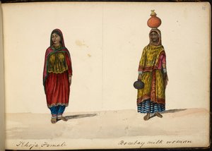 Khoja woman; Bombay milk-seller by Indian School