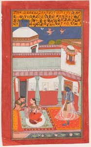 Krishna and Radha with a Sakhi by Indian School