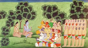 Lakshmana Consulting the Heads of the Monkey Armies, from the Ramayana