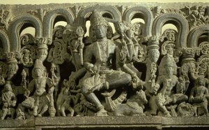 Lintel Depicting The Trinity: Siva, Brahma and Vishnu, Warangal, Kakatiya