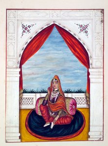 Maharani Chand Kaur, from The Kingdom of the Punjab, Its Rulers and Chiefs, Volume I, a Volume of 27 Watercolour Studies by an Unidentified Indian Artist (c.1840) by Indian School