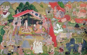 Tribal Leaders Meeting Hermits, from a Moraqqa by Indian School