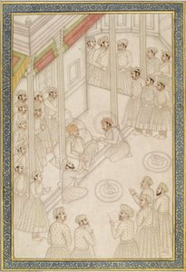 Mughal Emperor Akbar Holding Court During his Final Illness by Indian School