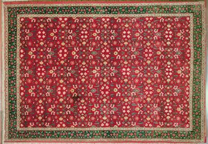 Mughal carpet with a blossom and lattice design, North Indian by Indian School