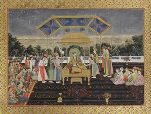 Nadir Shah on the Peacock Throne After His Defeat of Muhammad Shah