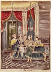 Nasir Ud-Din Haidar (1827-1873) King of Oudh in His Palace, 1845 by Indian School