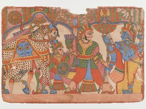Page from a Mahabharata series by Indian School