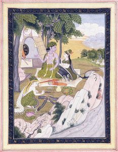 Rama and Sita with Lakshman by Indian School