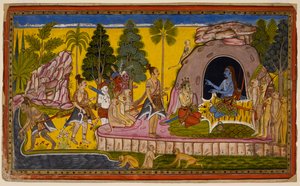 Rama crowns Vibhishana king of Lanka and prepares to seek the Ocean