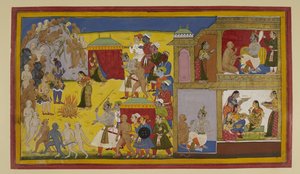Rama Rejects Sita Upon Her Return; She Asks to Prove Her Chastity by Fire by Indian School