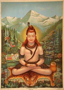 Shiva meditating by Indian School