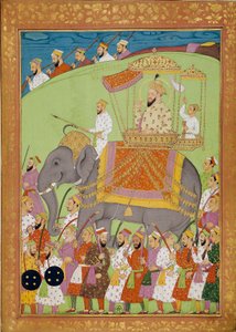 Sultan Babes on an elephant by Indian School