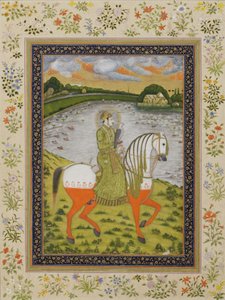 The Emperor Muhammad Shah, Equestrian, in the Hunting Field by Indian School