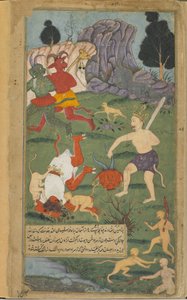 Hanuman beheads Trisiras (Vol.2 fol.228) by Indian School