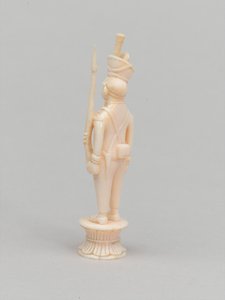 White pawn, chess piece, India, 1820 by Indian School