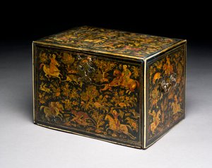 Writing Cabinet Depicting Noblemen Hunting, 17th Century