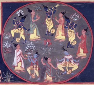 A circle of dancers and musicians, from 