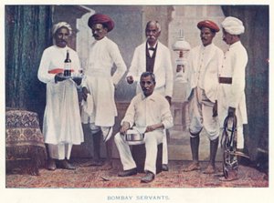 Indian Natives: Bombay Servants (colored photo) by Indian photographer