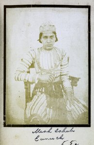 Portrait of Meah Sahub, Eunuch, c.1856-57 (b/w photo)