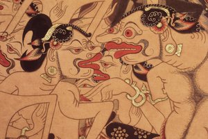 (detail) of a Wayang Beber scroll by Indonesian Indonesian